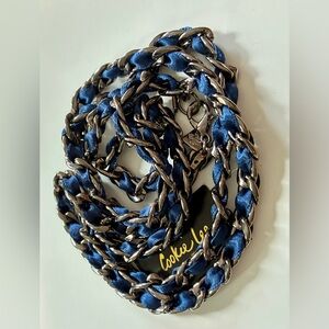 ⚕️18” Healing Hematite Blue Ribbon Woven Chain Necklace by Cookie Lee